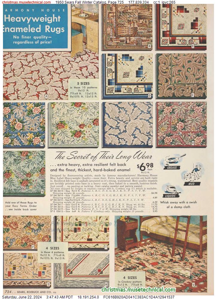 1950 Sears Fall Winter Catalog, Page 725