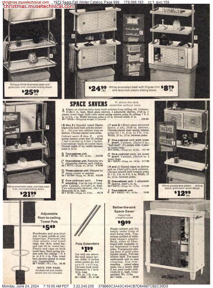 1973 Sears Fall Winter Catalog, Page 999
