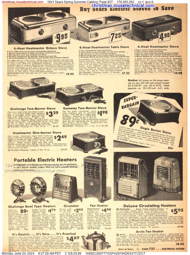 1941 Sears Spring Summer Catalog, Page 837