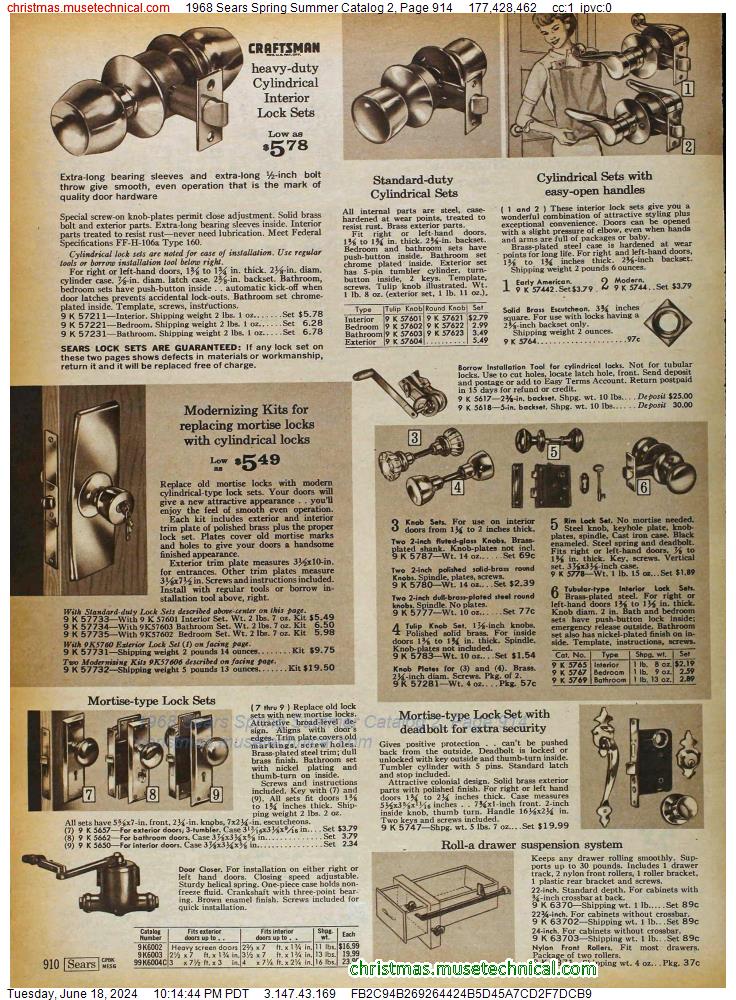 1968 Sears Spring Summer Catalog 2, Page 914