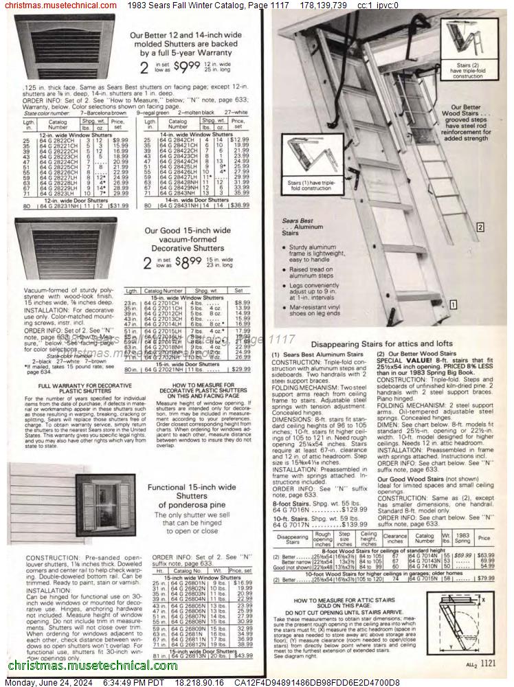 1983 Sears Fall Winter Catalog, Page 1117