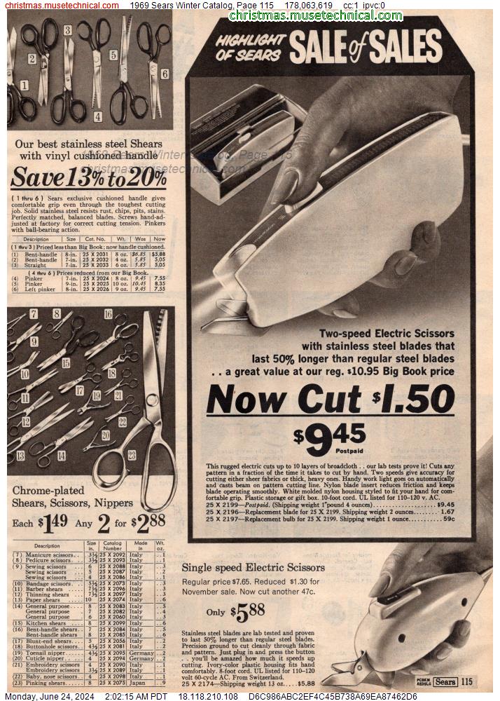 1969 Sears Winter Catalog, Page 115