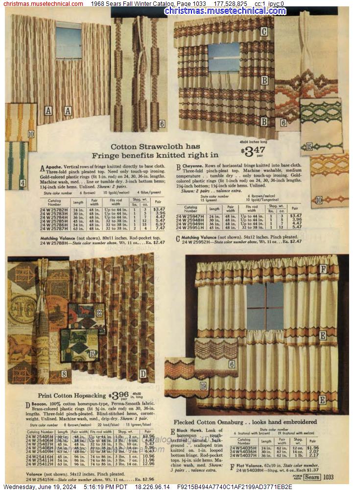 1968 Sears Fall Winter Catalog, Page 1033
