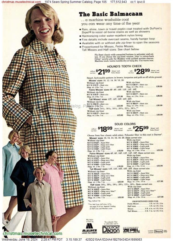 1974 Sears Spring Summer Catalog, Page 105