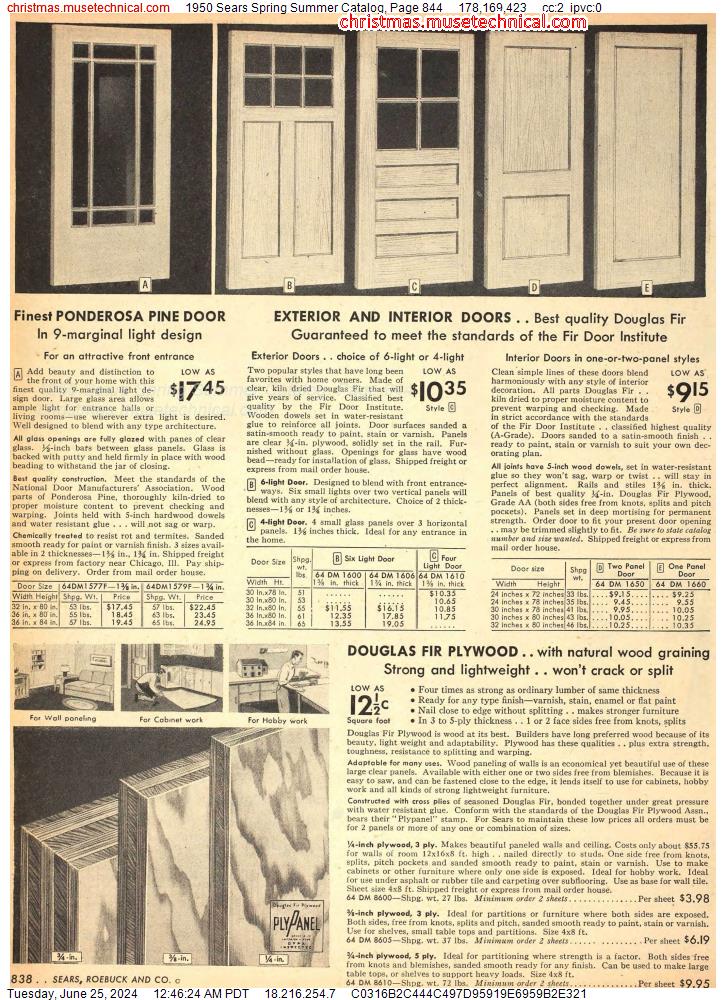 1950 Sears Spring Summer Catalog, Page 844