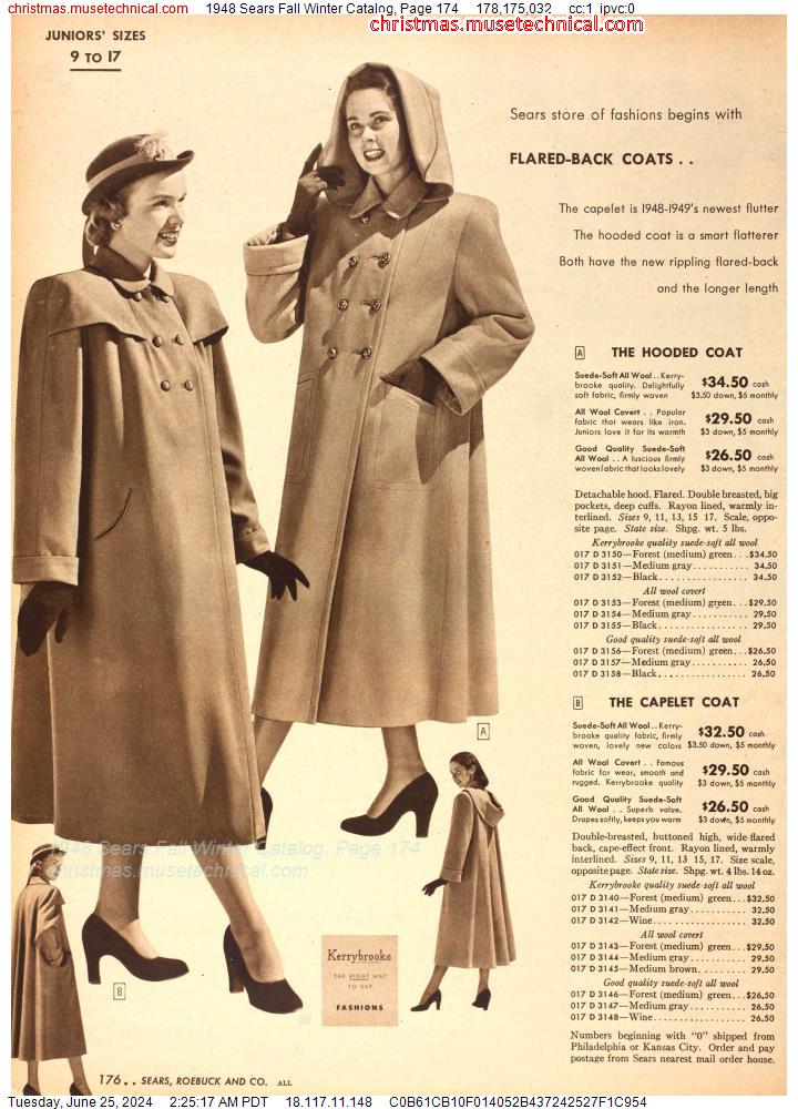 1948 Sears Fall Winter Catalog, Page 174