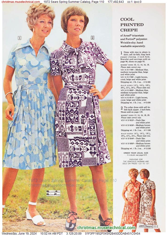 1972 Sears Spring Summer Catalog, Page 110