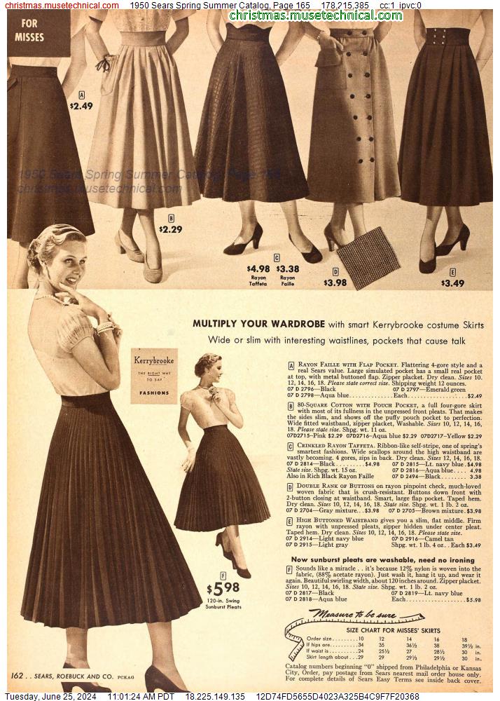 1950 Sears Spring Summer Catalog, Page 165