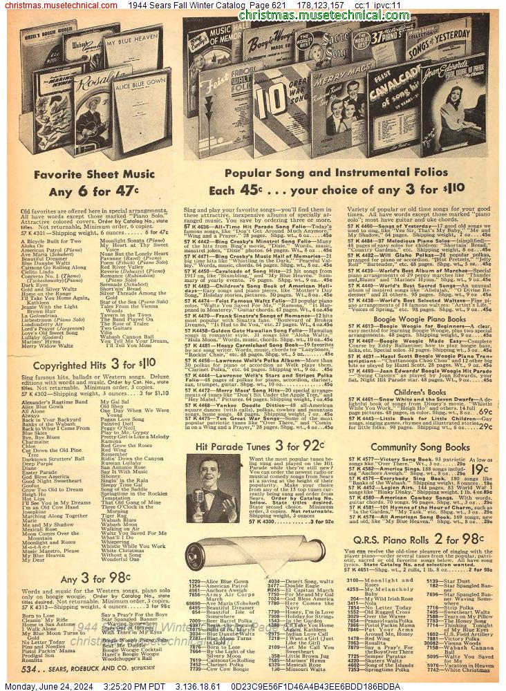 1944 Sears Fall Winter Catalog, Page 621