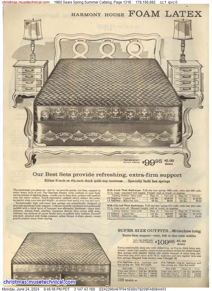 1960 Sears Spring Summer Catalog, Page 1316