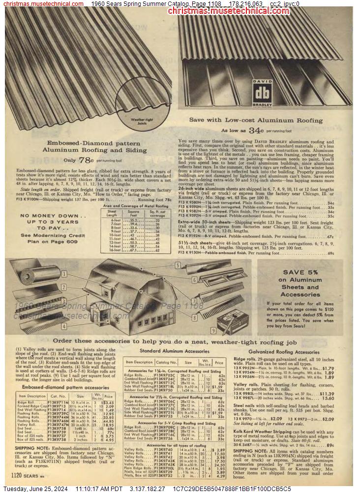 1960 Sears Spring Summer Catalog, Page 1108