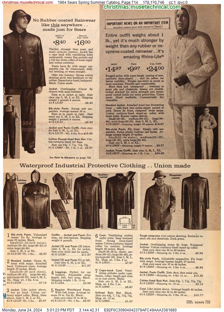 1964 Sears Spring Summer Catalog, Page 714