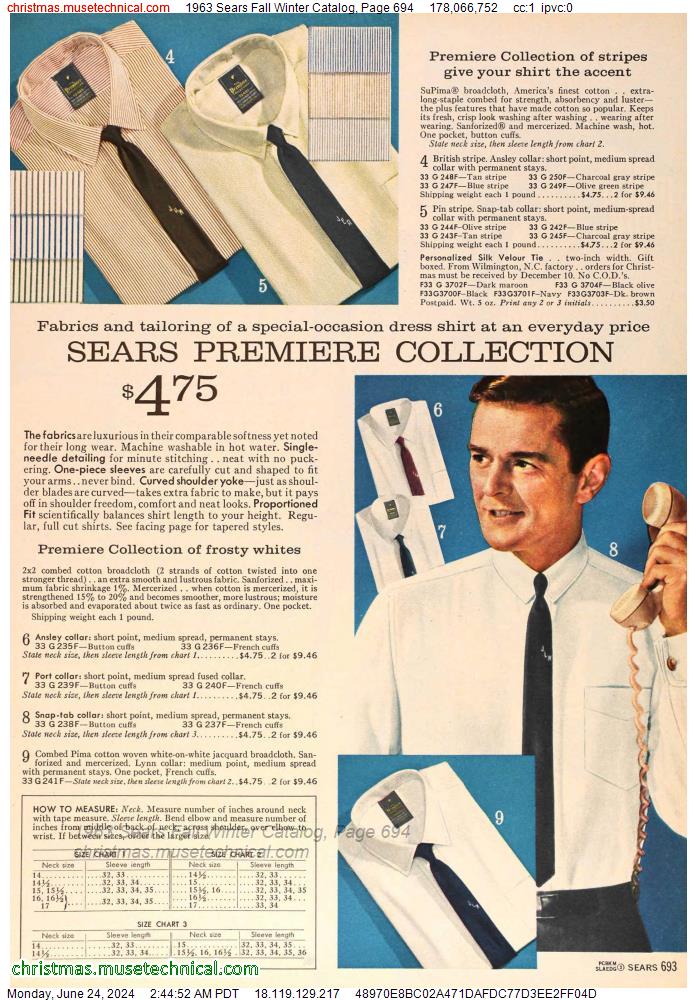1963 Sears Fall Winter Catalog, Page 694