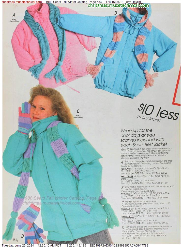 1988 Sears Fall Winter Catalog, Page 554