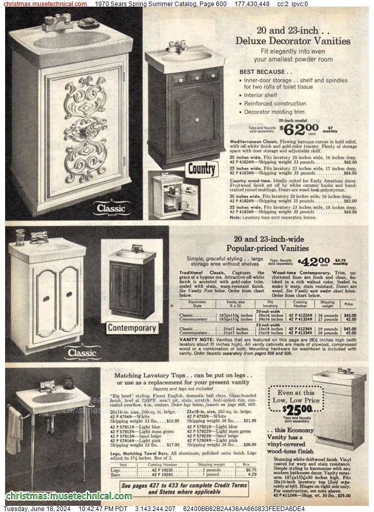 1970 Sears Spring Summer Catalog, Page 600