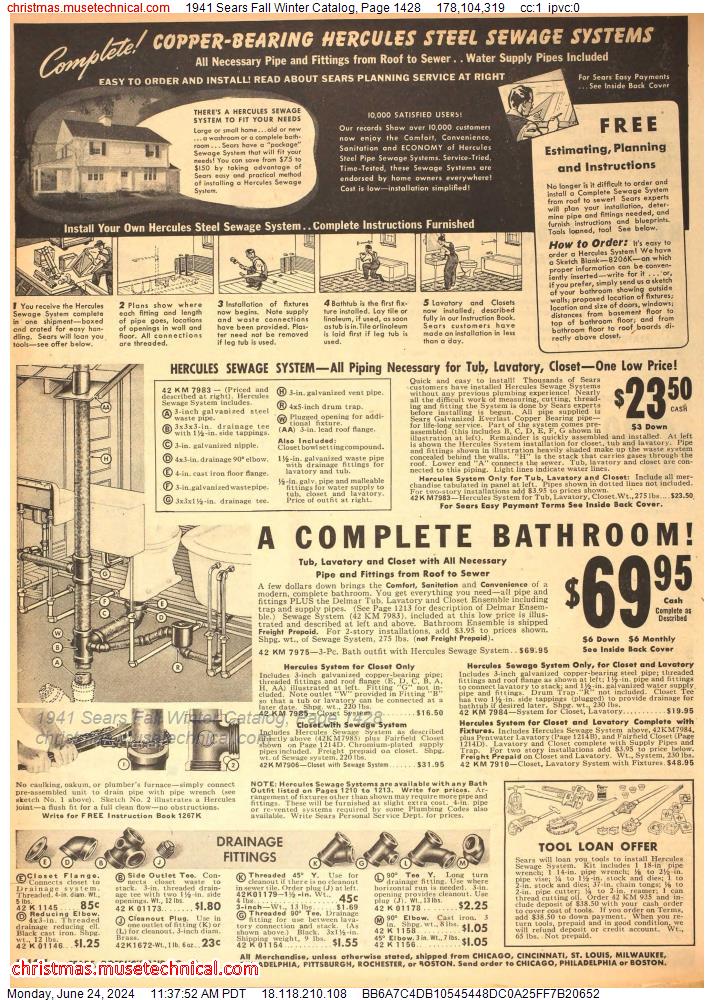 1941 Sears Fall Winter Catalog, Page 1428