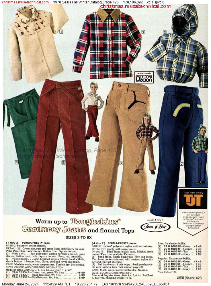 1978 Sears Fall Winter Catalog, Page 425