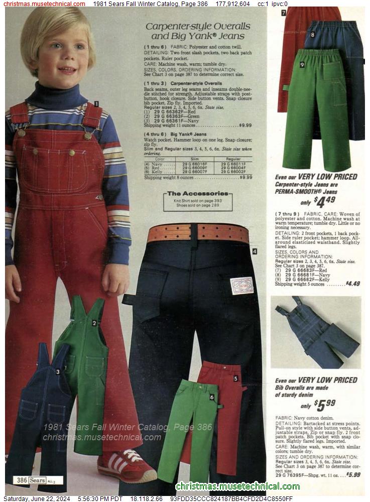 1981 Sears Fall Winter Catalog, Page 386