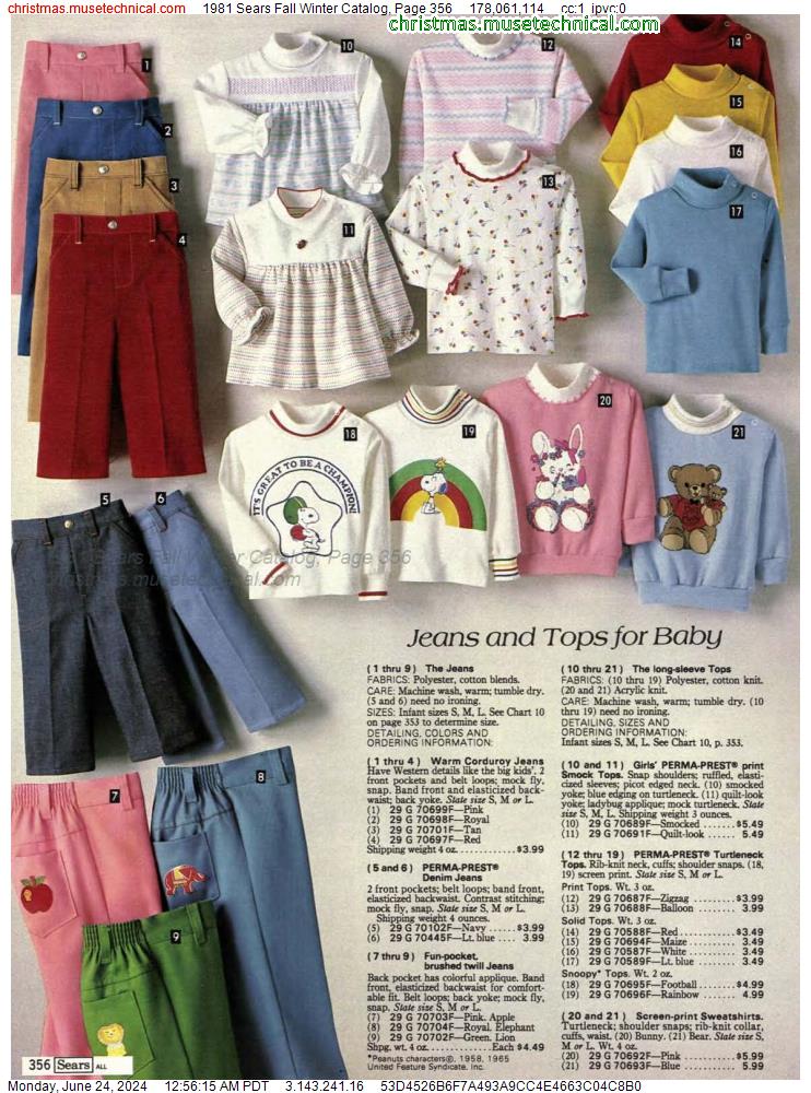 1981 Sears Fall Winter Catalog, Page 356