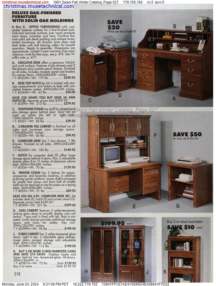 1991 Sears Fall Winter Catalog, Page 527