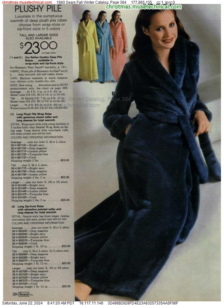 1980 Sears Fall Winter Catalog, Page 384