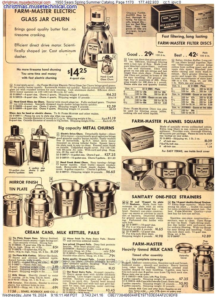 1950 Sears Spring Summer Catalog, Page 1170