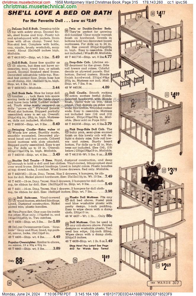 1958 Montgomery Ward Christmas Book, Page 315