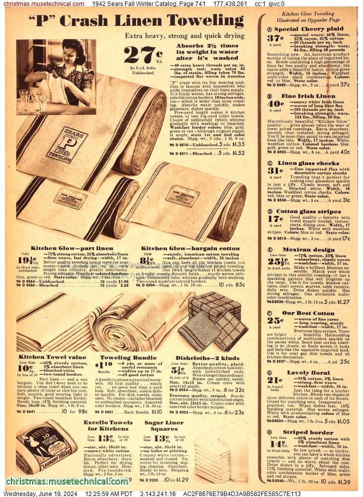 1942 Sears Fall Winter Catalog, Page 741