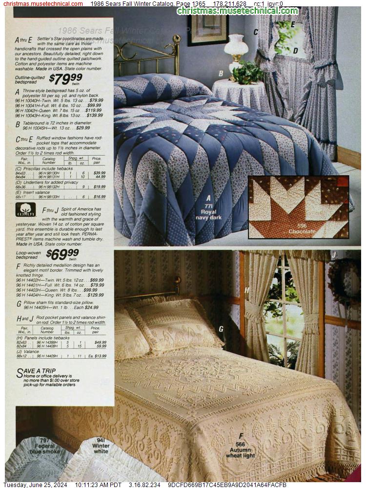 1986 Sears Fall Winter Catalog, Page 1365