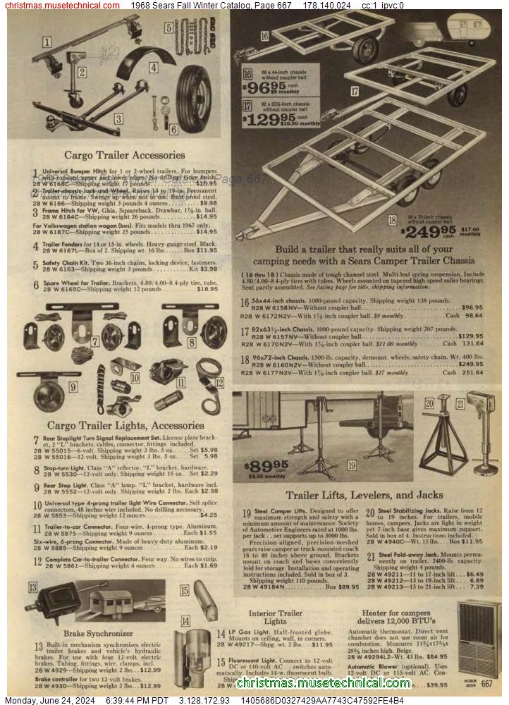 1968 Sears Fall Winter Catalog, Page 667
