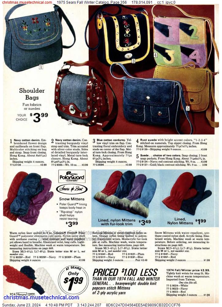 1975 Sears Fall Winter Catalog, Page 356