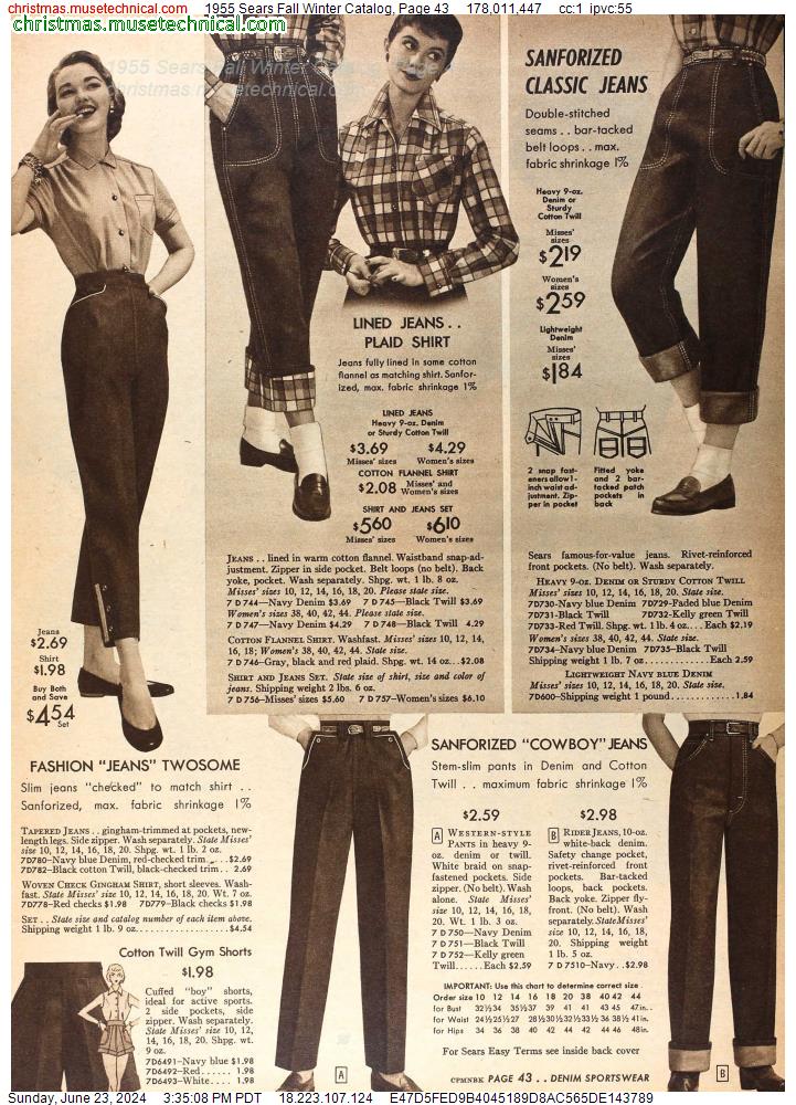 1955 Sears Fall Winter Catalog, Page 43