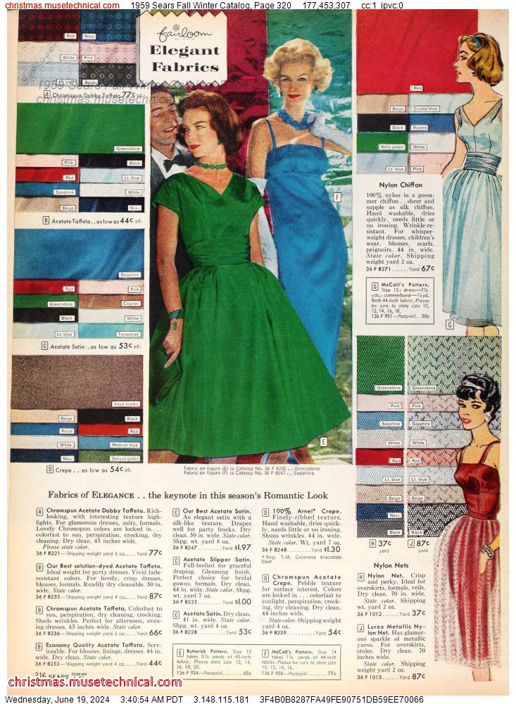 1959 Sears Fall Winter Catalog, Page 320