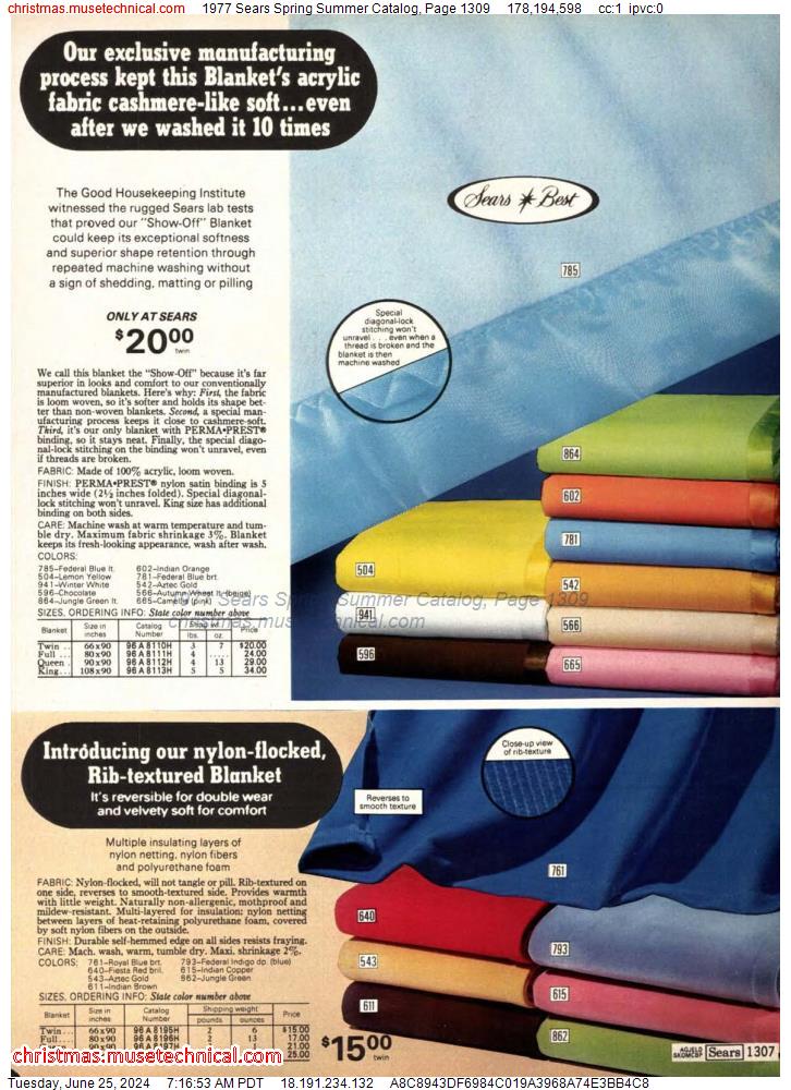 1977 Sears Spring Summer Catalog, Page 1309