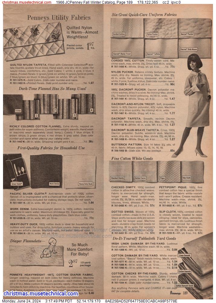 1966 JCPenney Fall Winter Catalog, Page 189