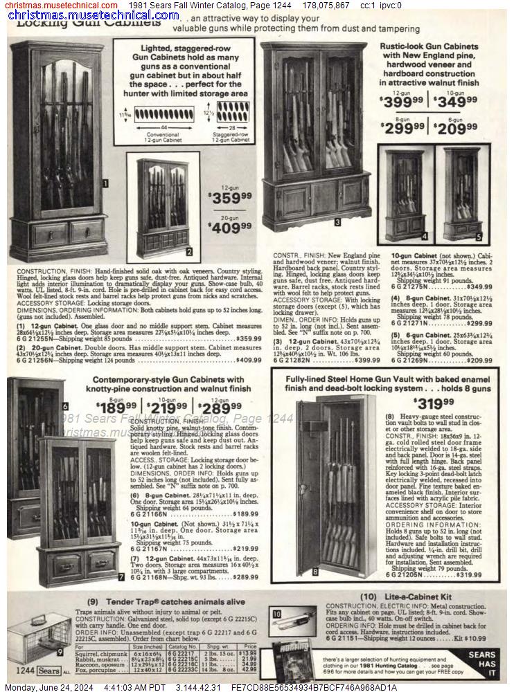 1981 Sears Fall Winter Catalog, Page 1244