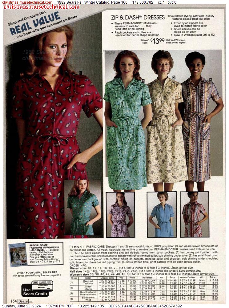 1982 Sears Fall Winter Catalog, Page 160