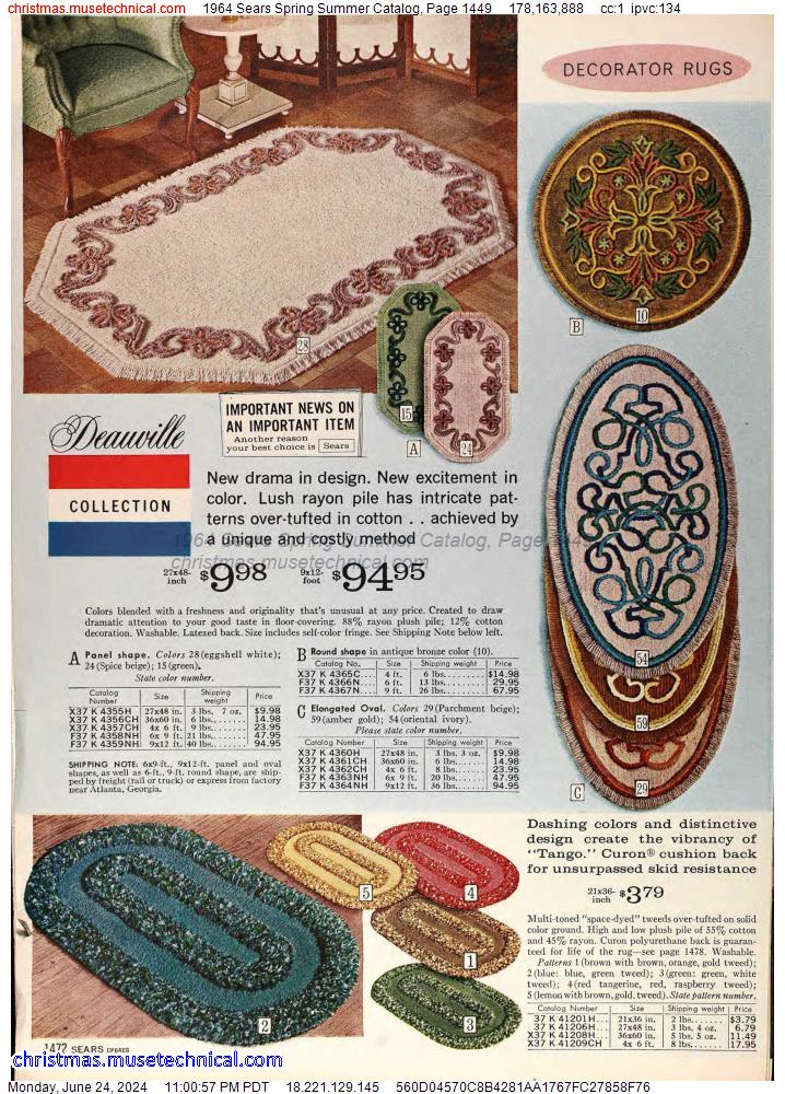 1964 Sears Spring Summer Catalog, Page 1449