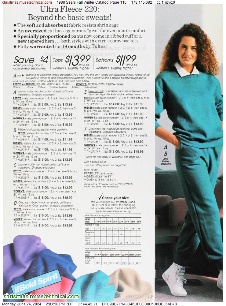 1988 Sears Fall Winter Catalog, Page 110