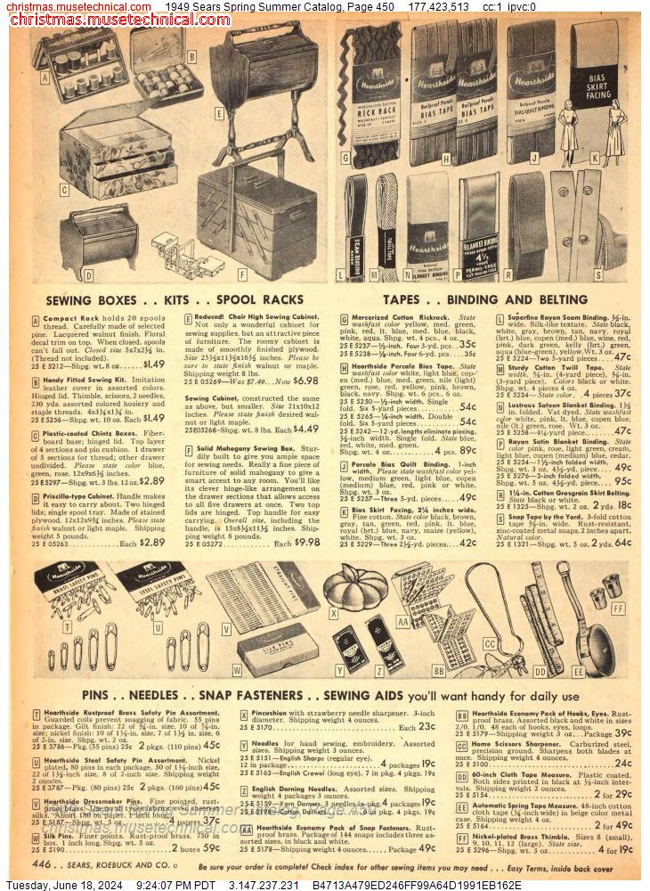 1949 Sears Spring Summer Catalog, Page 450
