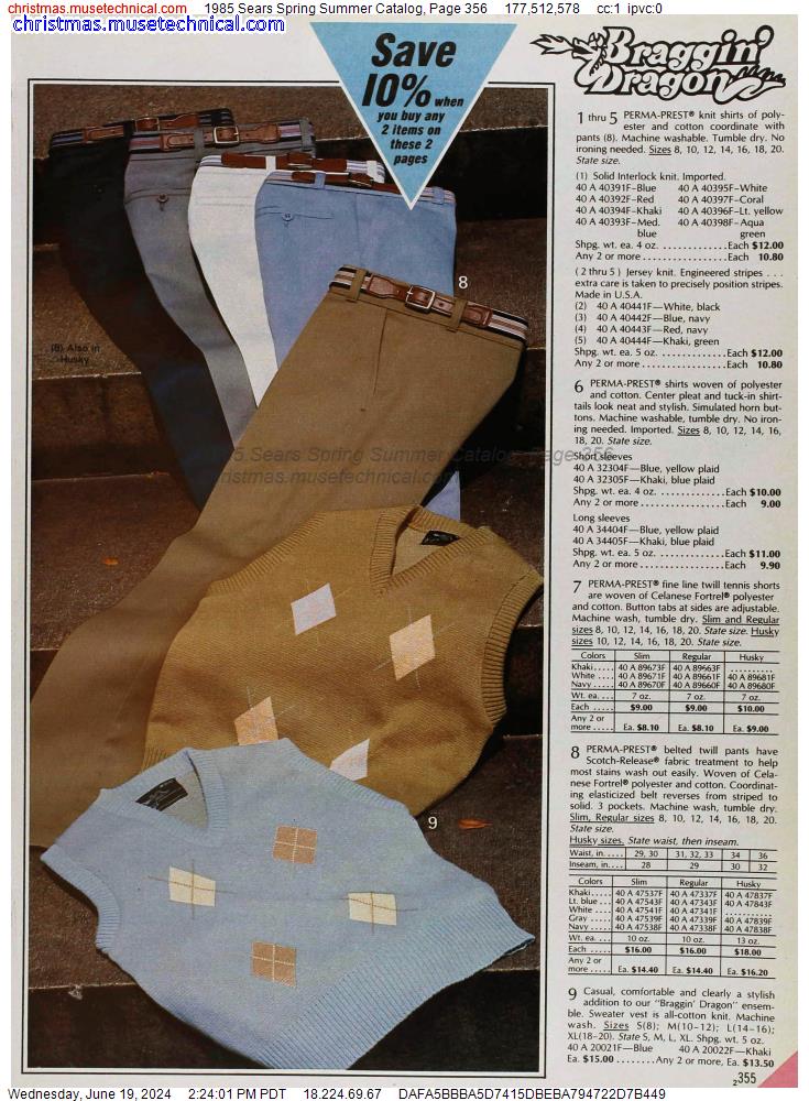 1985 Sears Spring Summer Catalog, Page 356