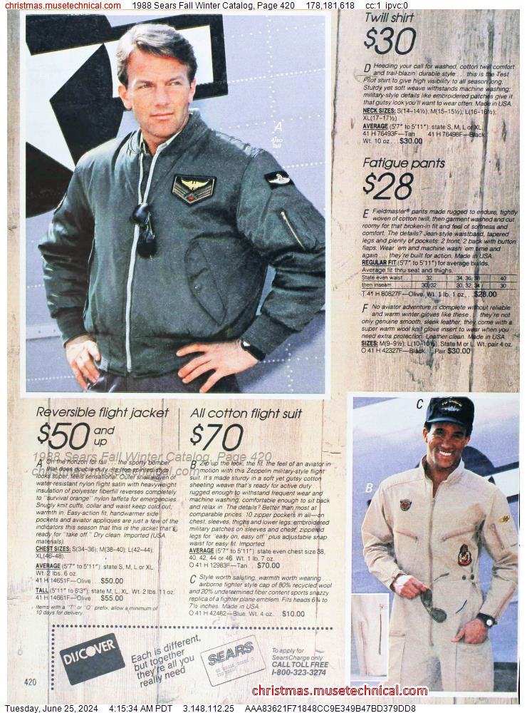 1988 Sears Fall Winter Catalog, Page 420