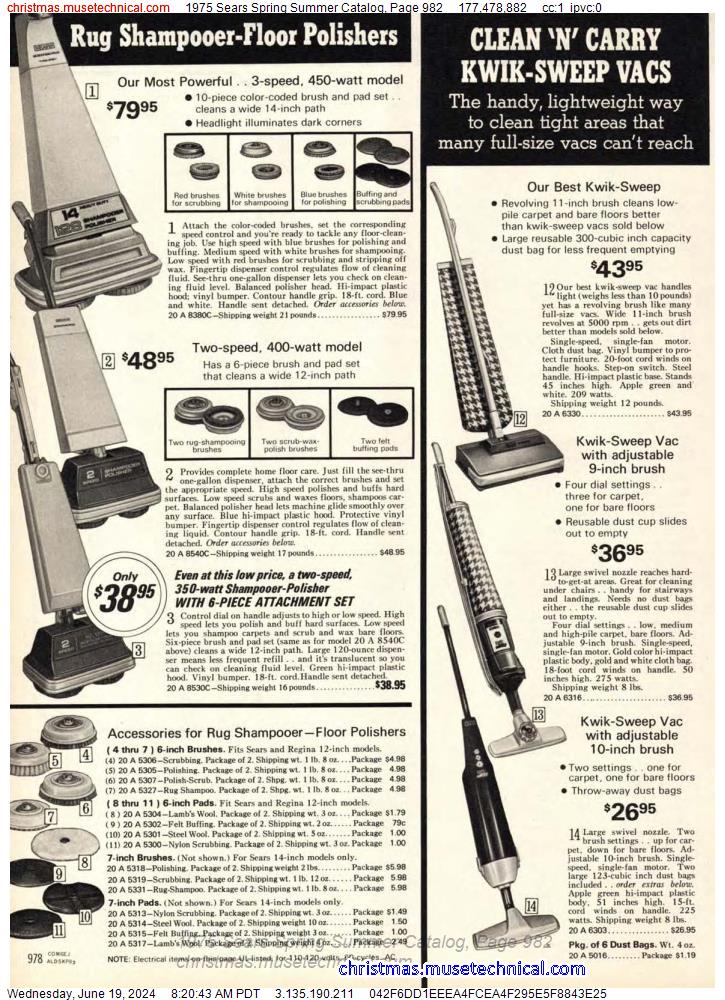 1975 Sears Spring Summer Catalog, Page 982