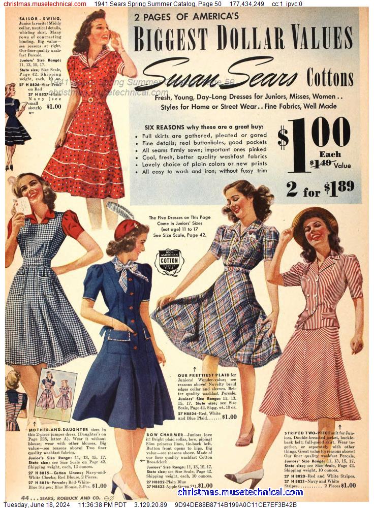 1941 Sears Spring Summer Catalog, Page 50