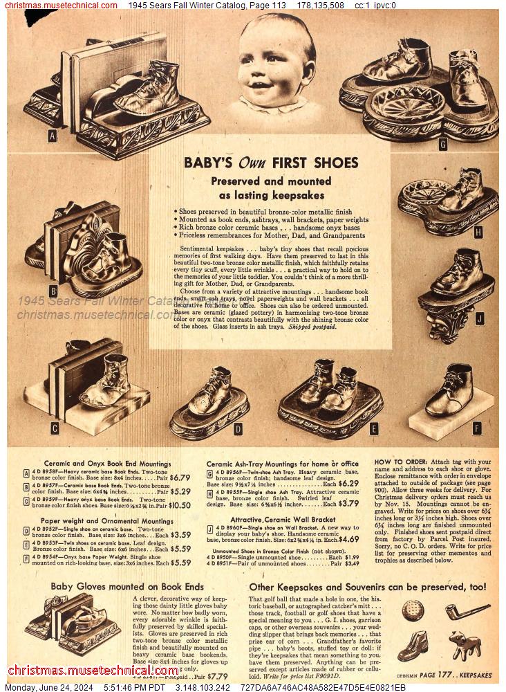 1945 Sears Fall Winter Catalog, Page 113
