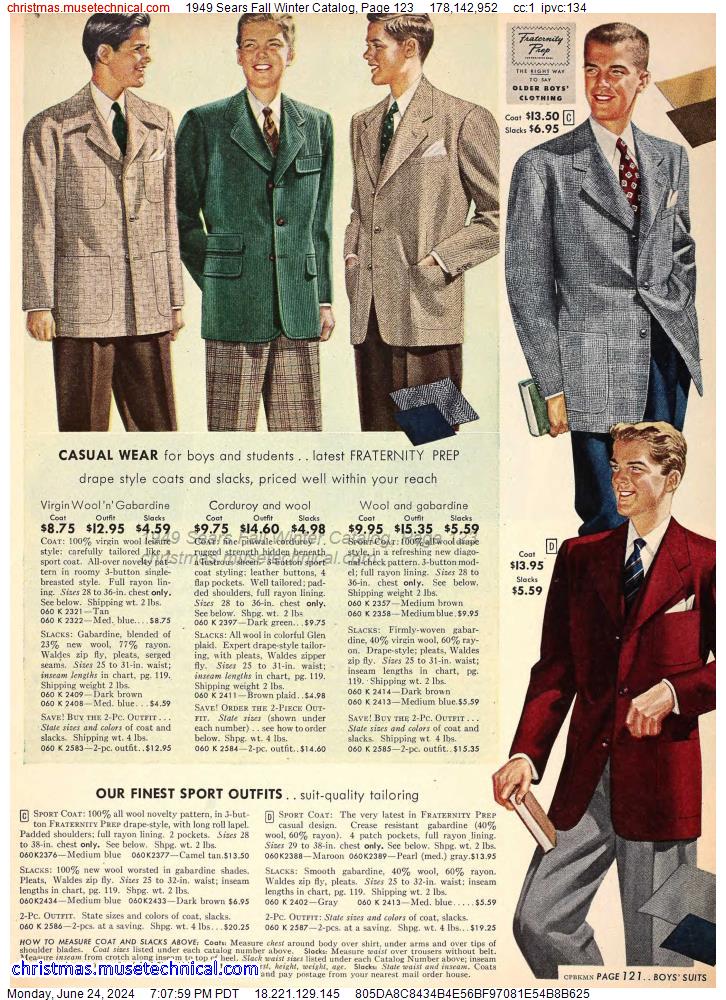 1949 Sears Fall Winter Catalog, Page 123