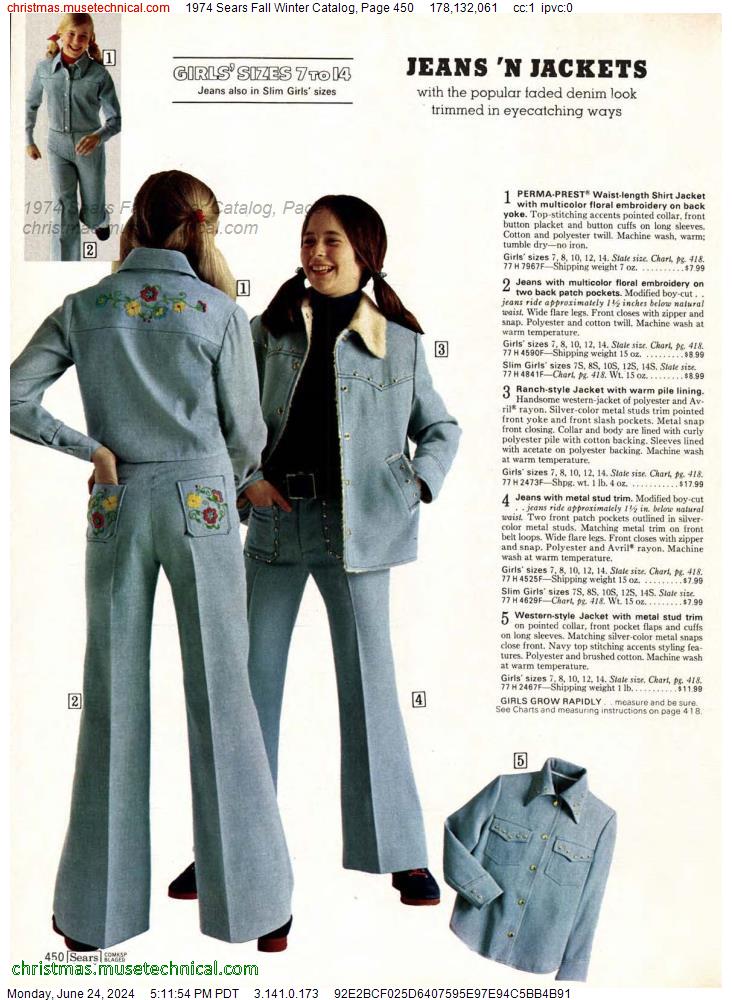 1974 Sears Fall Winter Catalog, Page 450