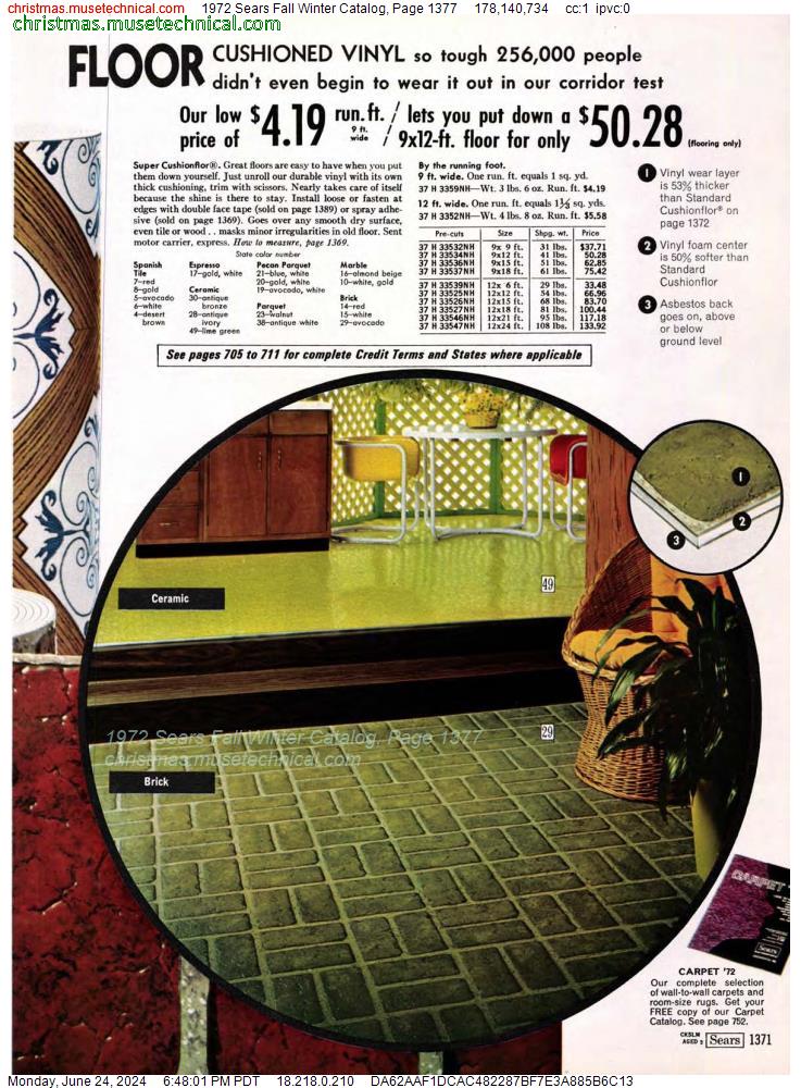1972 Sears Fall Winter Catalog, Page 1377