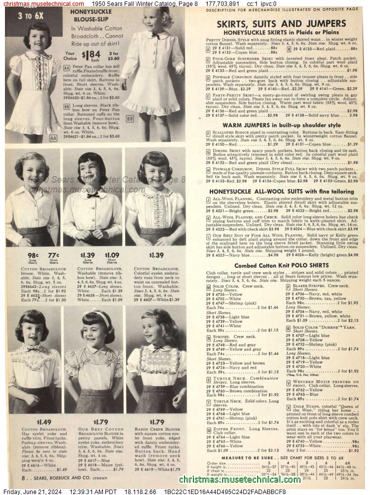 1950 Sears Fall Winter Catalog, Page 8
