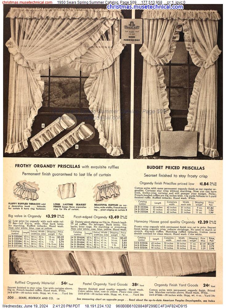 1950 Sears Spring Summer Catalog, Page 509